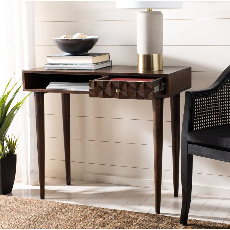 Dannee Solid Wood Top Writing Desk, Walnut