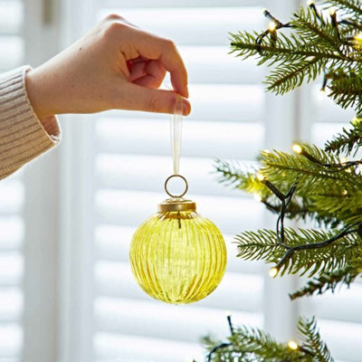 8cm Clear Glass Bauble
