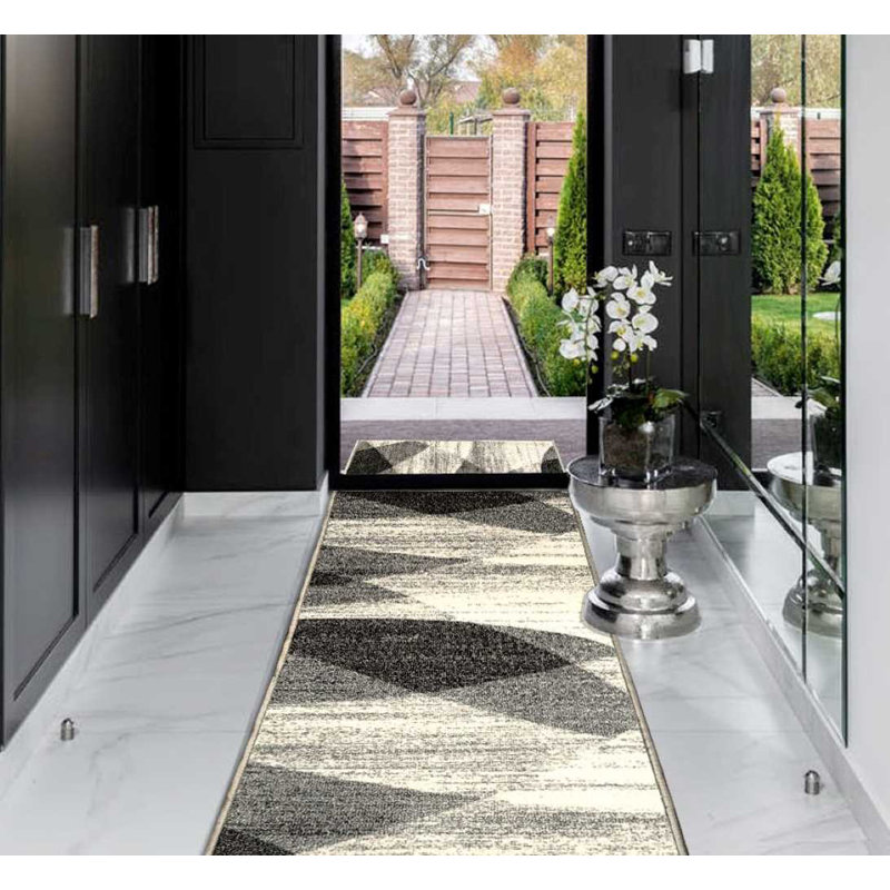 Abstract Water Resistant Non-Skid Kitchen Mat, Rectangle  1'11" x 7' 