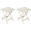 Ensemble de 2 tables d'appoint pliables en plastique, blanc