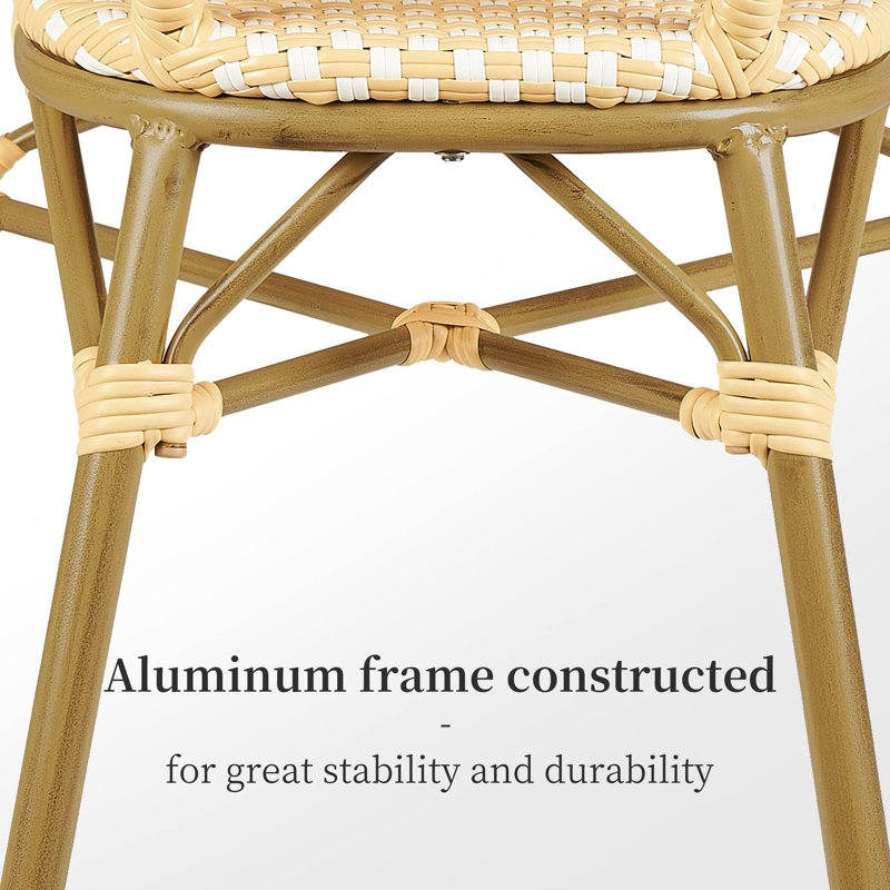 Fauteuil de terrasse empilable, Jaune crème