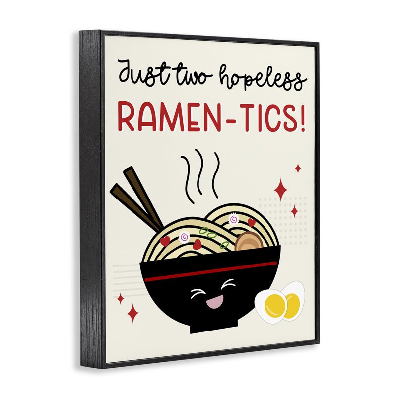 «Two Hopeless Ramen-tics», estampe numérique par Anna Quach, Giclée encadrée noir minuit, H 14 po x l 11 po
