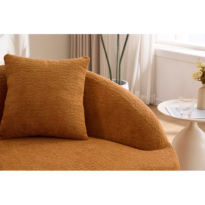 Causeuse Curved Modern, Chenille orange