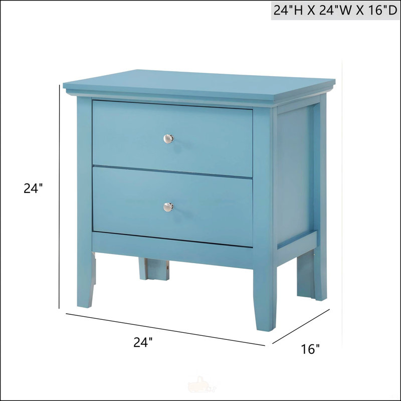 Table de chevet avec tiroirs Teal Elegance, parfaite pour organiser vos essentiels et améliorer l'esthétique de la pièce