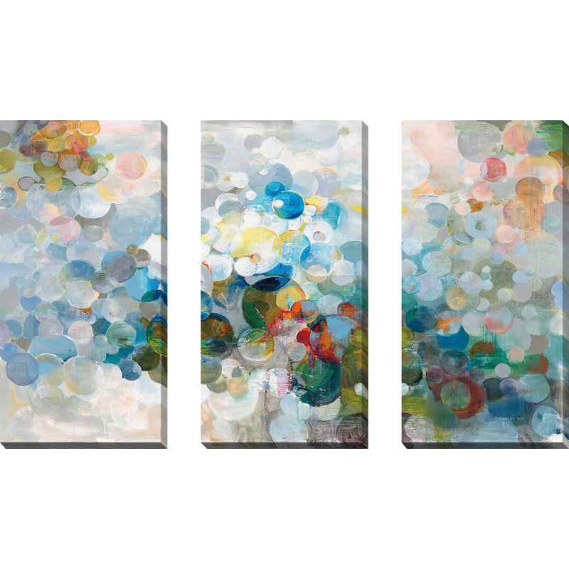 "In The Loop" par Danhui Nai, reproduction sur toile 3 pièces, L 36 po x H 24 po