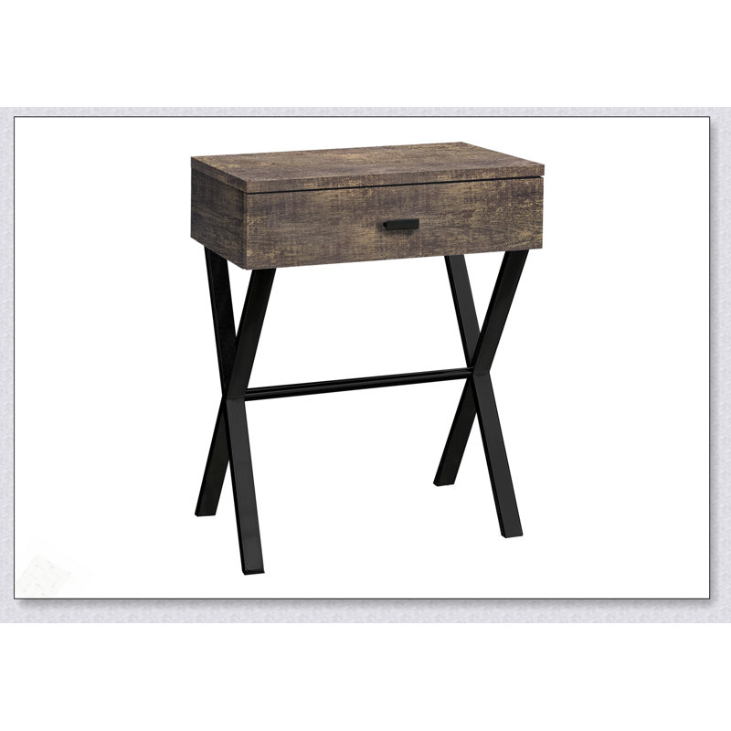 Table d'appoint moderne en bois récupéré avec tiroir de rangement pour le salon et la chambre à coucher, élégante et fonctionnelle
