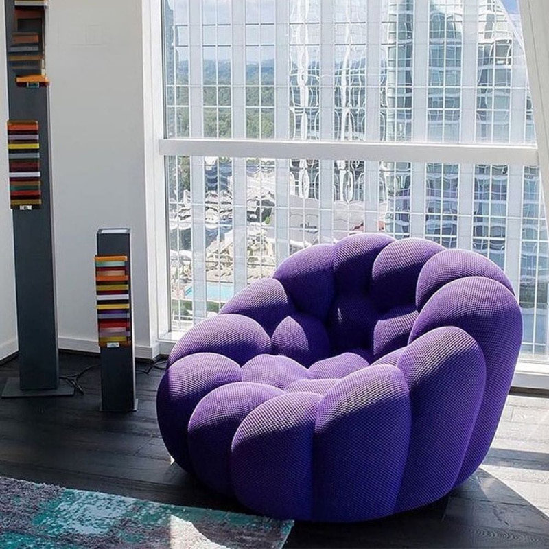 Osirys Upholstered Club Chair, Purple Polyester Blend