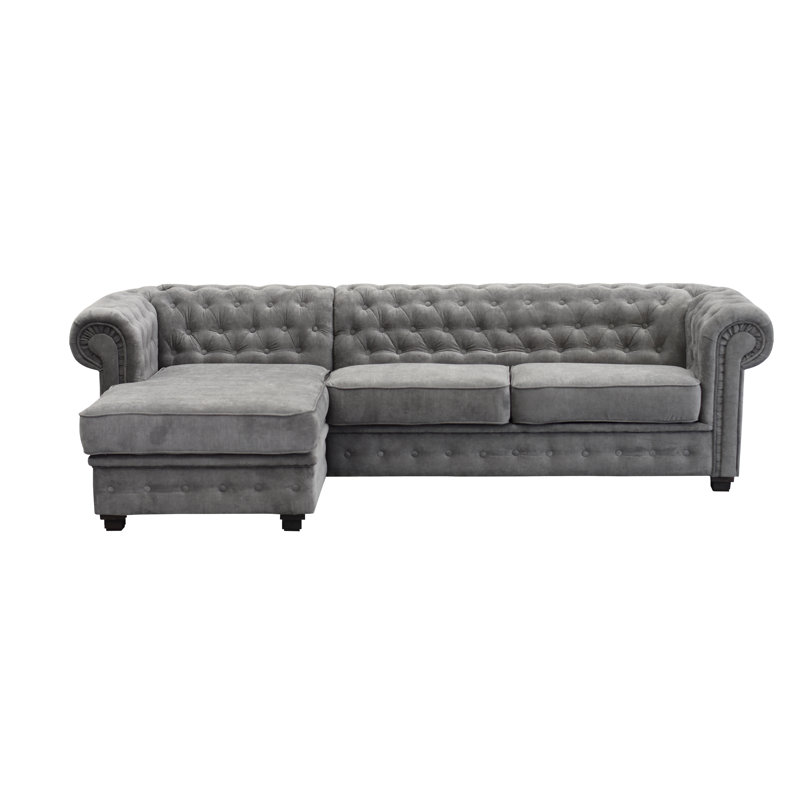 Allegra Corner Sofa, Dark Grey, Left Hand Facing