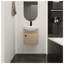 Meuble-lavabo mural 18 po avec lavabo en céramique chêne clair