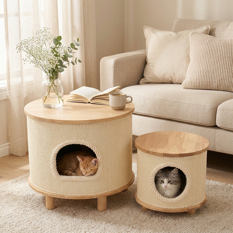 Multifunctional Woven Sisal Cat House – Side Table or Stool