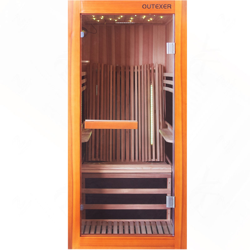 Single-Person Compact Wooden Home Sauna Cabin