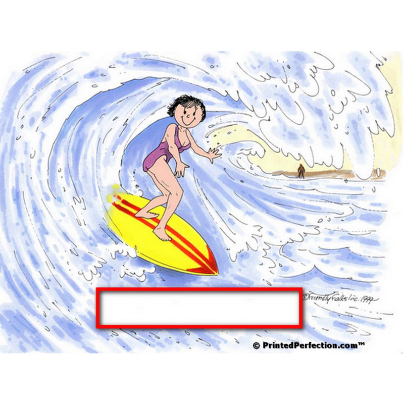 Personnalisé Surfer - Porte-clés filature féminine, Oui