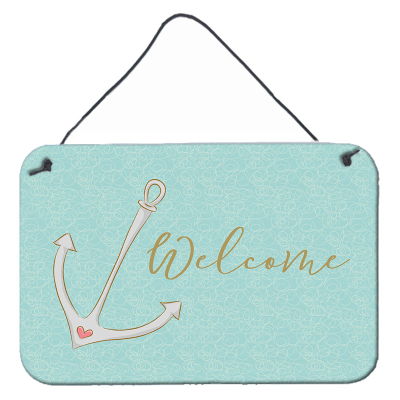 Décoration murale "welcome friends springer épagneul, Bleu clair, Ancre, No Dog
