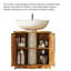 Meuble-lavabo de salle de bain, meuble de salle de bain sous-lavabo, fixé à la base ou au mur, brun rustique (lavabo non inclus)-119898119
