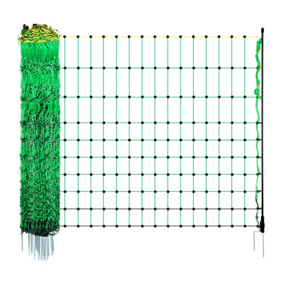 50" x 164' Portable Electric Fence Netting Kit with Fiberglass Posts - Heavy Duty Livestock Mesh for Goats, Sheep, Deer & Garden Protection