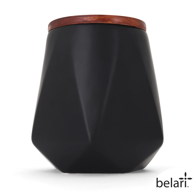 Pot de rangement à facettes, Noir, H 7 po x l 6 po x P 6 po