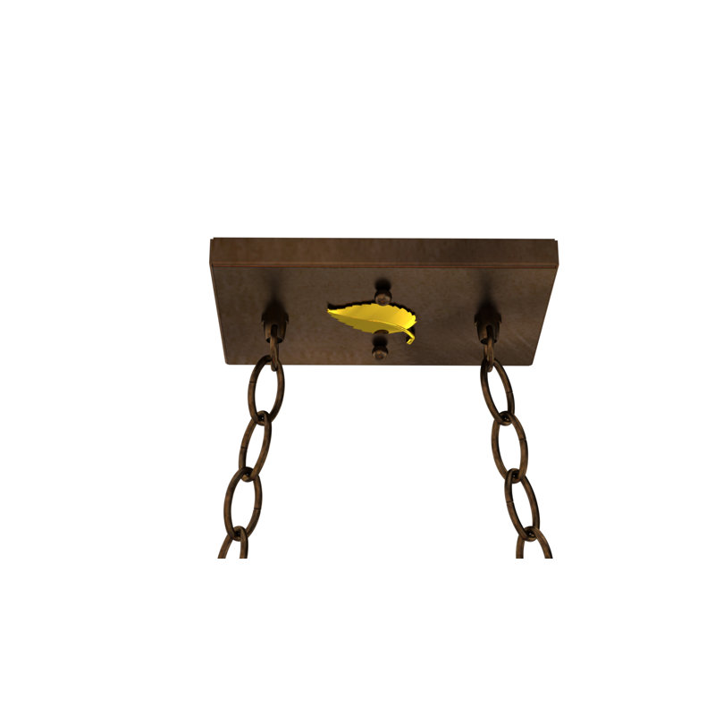 Farrar 6 - Light Pendant, Antique Copper, Amber Mica