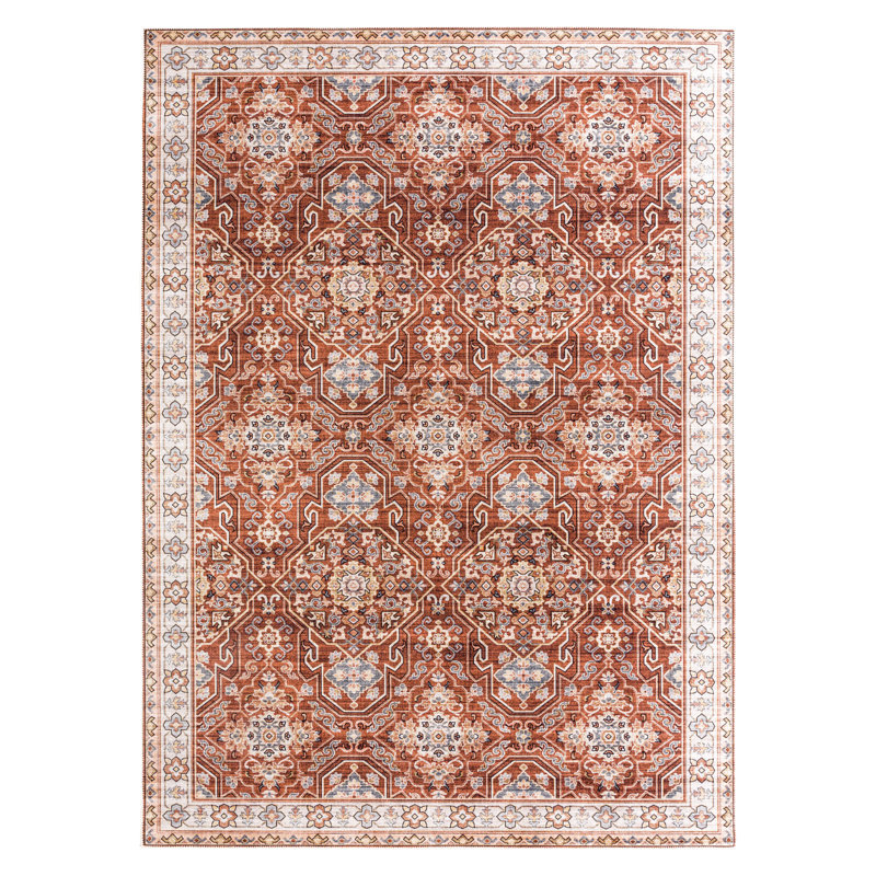 BAOLA - Tapis rétro rouille, Rectangle 7 pi 6 po x 9 pi 6 po