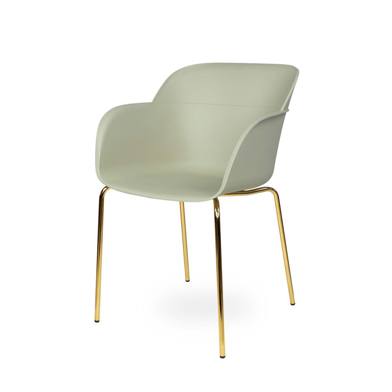 Liara 45cm H Armchair, Beige, Gold