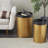 Yanae Metal Nesting Side End Gold Accent Table with Black Tray Tabletops Set