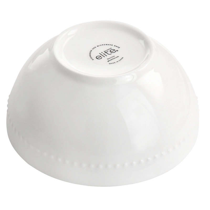 White Porcelain Embossed 16-Piece Dinnerware Set, Service for 4