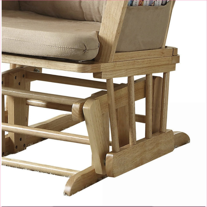 Fauteuil d'appoint oscillant en microfibre brun clair taupe avec repose-pieds Rehan, siège confortable pour adultes Rehan