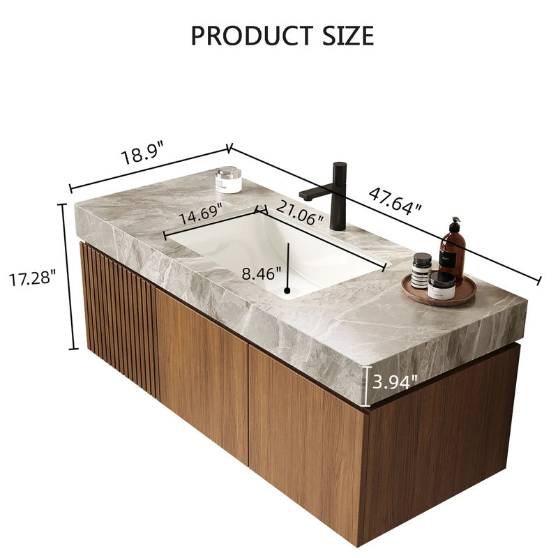 Armoire de rangement murale 48 po avec lavabo