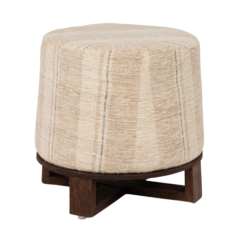 Repose-pieds rond en coton Taos
