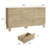 9 Drawer Dresser with Fluted Design, Oak Finish & Metal Handles-475033719