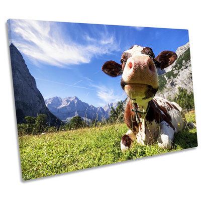 Mountain Cow - Wrapped Canvas Print