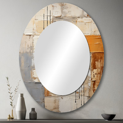 Abstraction I - Modern Oval Wall Mirror