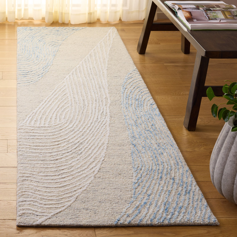 Tapis en laine touffeté à la main Pine, Tapis de couloir 2 pi 3 po x 8 pi