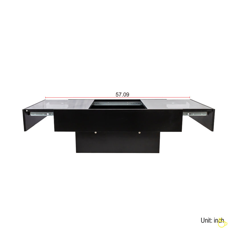Coffee Table With Sliding Tabletop, Centre Table With Hidden Storage Compartment, Extendable Table