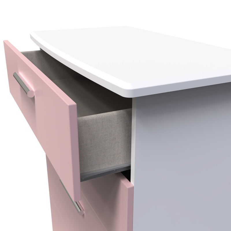 Fully Assembled Letoya 4 - Drawer Chest of Drawers, Kobe Pink/White