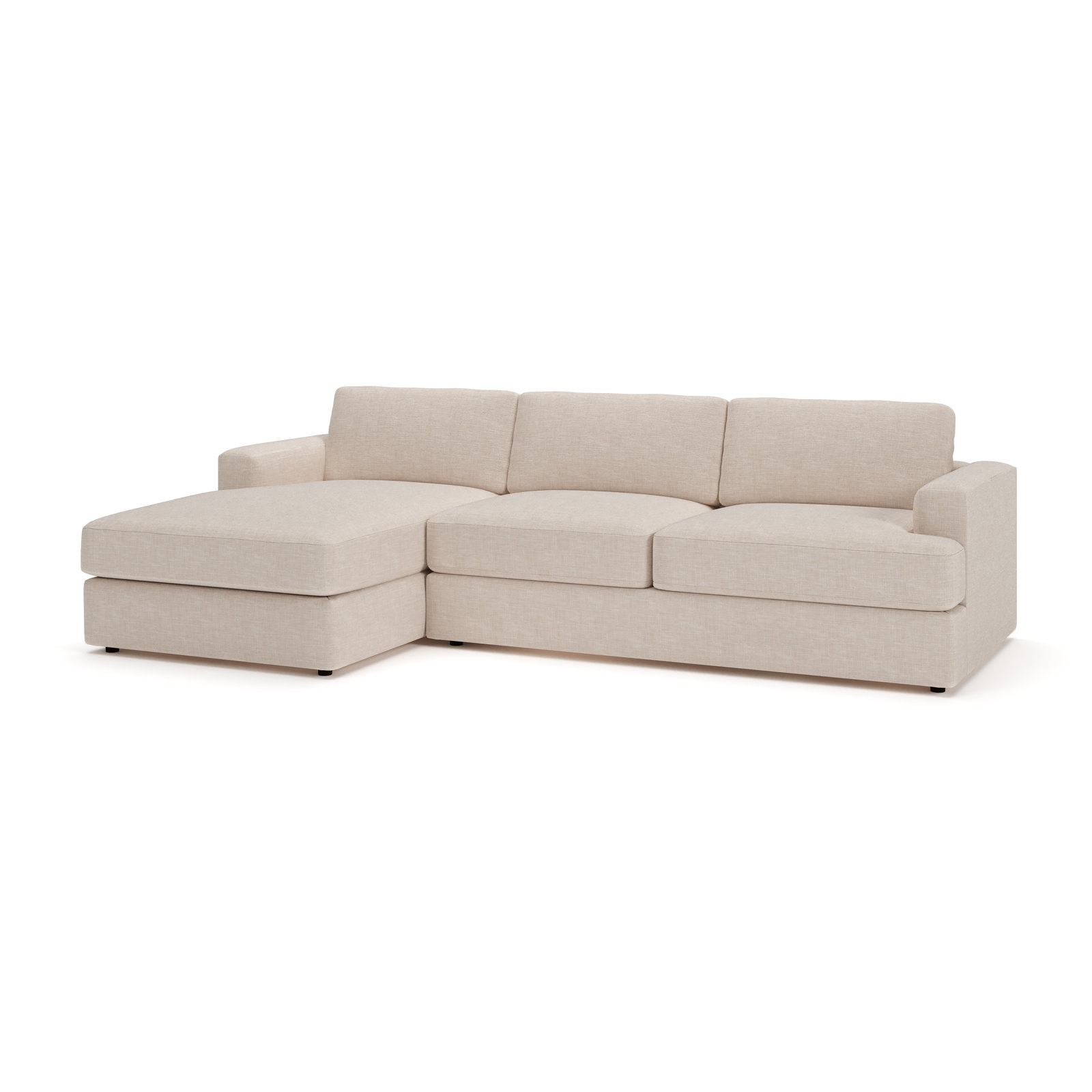 Cayden Sectional with Chaise, Lena Sand Performance Linen Blend, Left Hand Facing