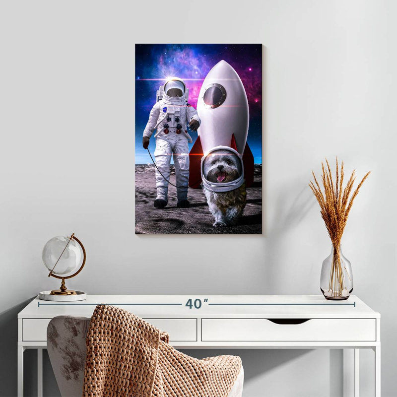 Oberle Just Walking A Space Dog Screen, 24" H x 16" W