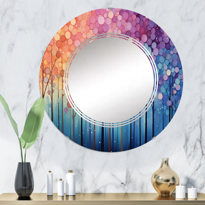 Berilo - Miroir mural moderne rond, 32 po x 32 po