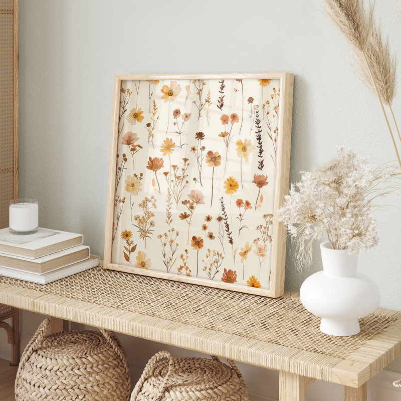 Motif floral d'automne avec fleurs sauvages, H 14 po x l 14 po