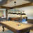  5-Light Modern Industrial Linear Chandelier Black Chandelier For Dining Room