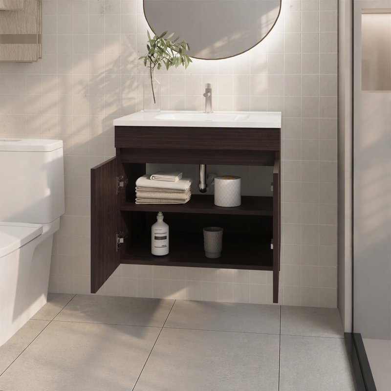 Lavabo de salle de bain Colville, noir, salle de bain, Noir