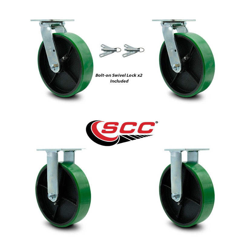 4 Piece Poly on Steel Caster Set