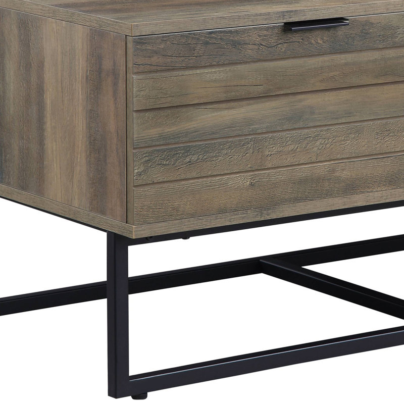 Homare Rustic Oak & Black Finish Coffee Table