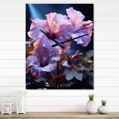 Horloge murale Evalynn - Hibiscus