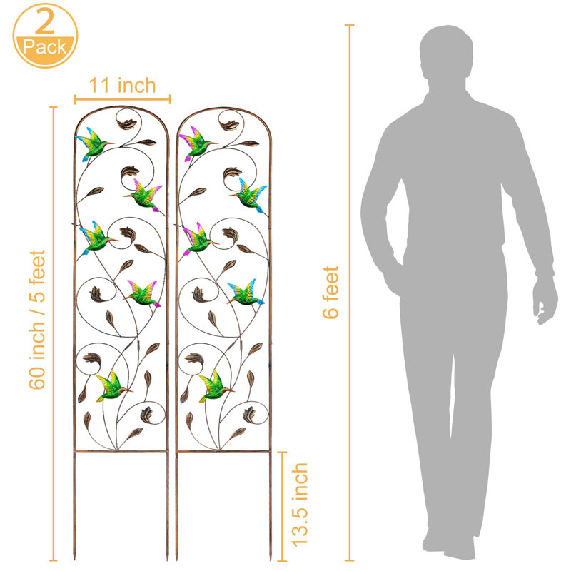 Ensemble de 2 treillis de jardin en métal