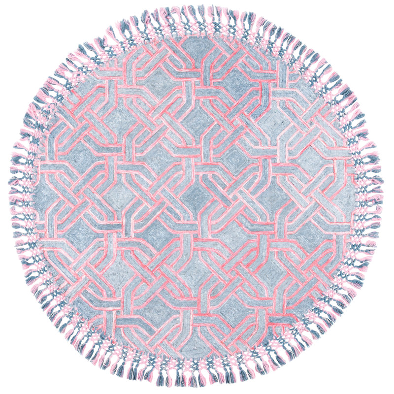 Curran Hand Tufted Performance Geometric Rug, Round 6'