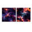 «Enchanted Nebula Moody» - Ensemble de 2 peintures murales abstraites en acrylique-103931257