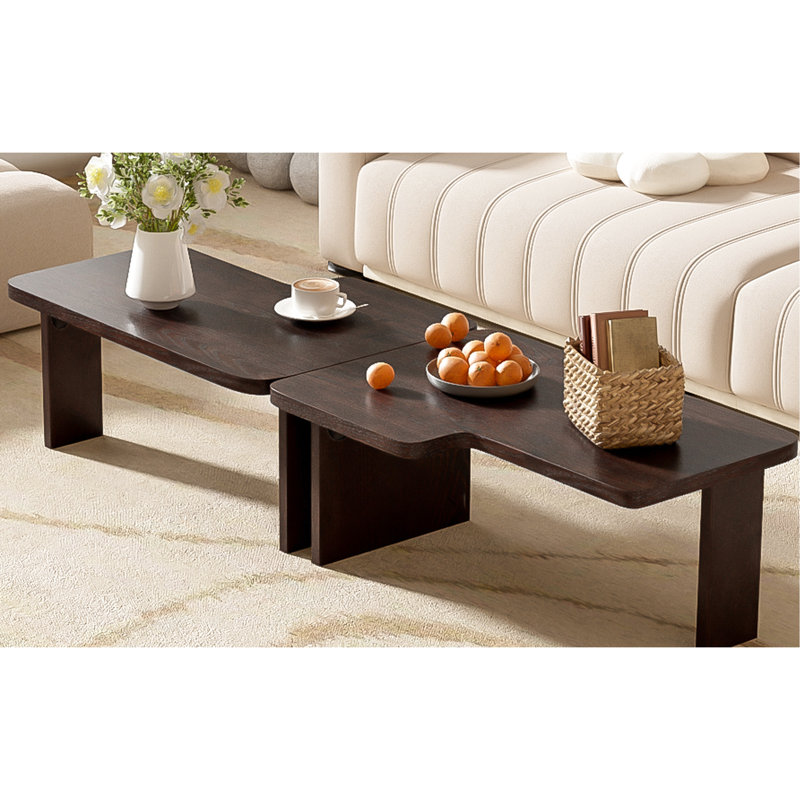 Table basse moderne et moderne, fonction d'épissage, surface de vie, capacité de 25 lb, table rapide à installer dans un style minimaliste, design, pièce, assemblage simple