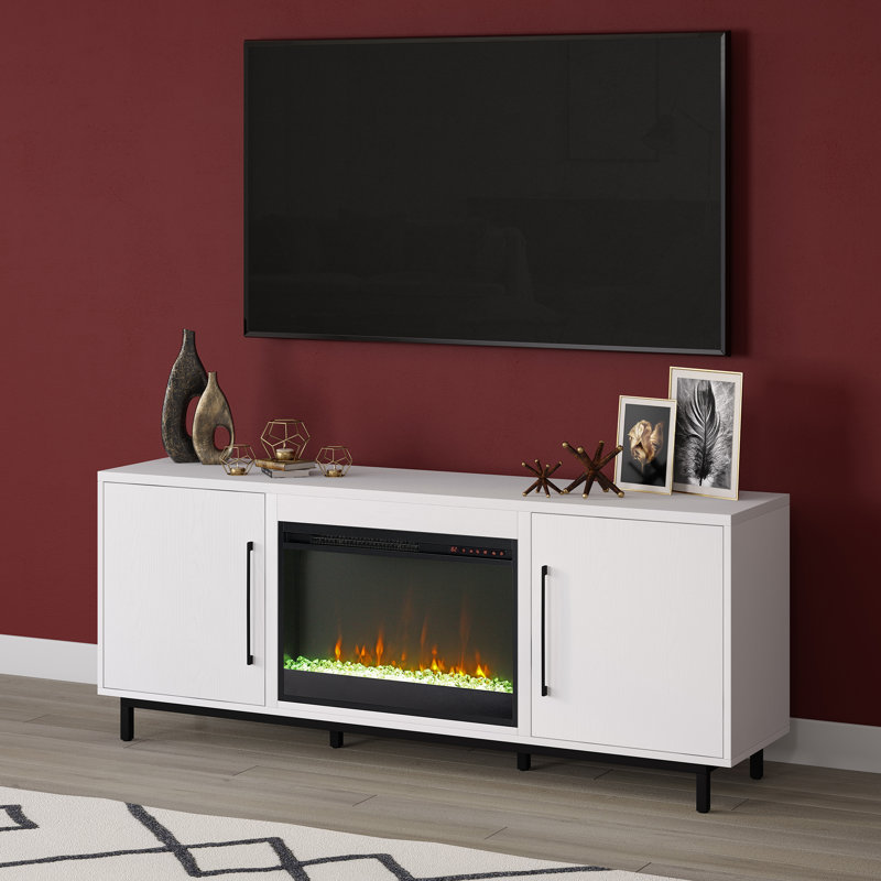 Julian Rectangular TV Stand for TV's Up To 80", Brownish Gray