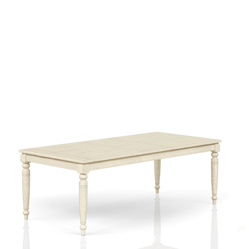 Table avec feuille - Blanc délavé