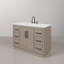 Ensemble de meuble-lavabo de comptoir en marbre blanc Carrara de 48 po Hugo avec chêne gris Hugo-1282760568